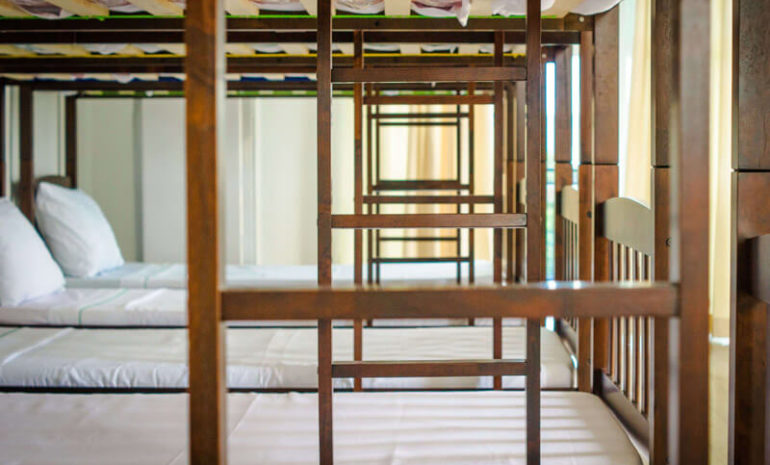 Dormitory Room bunk beds wooden frame